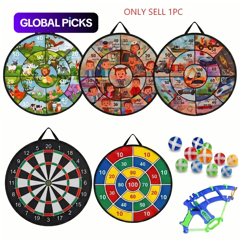 Random Color Sticky Ball Dart Board with 12pcs Small Balls (1 Set) Darts Gear, Indoor Sports Dart Board Toy, Parent-child Interactive Toy Sports Game