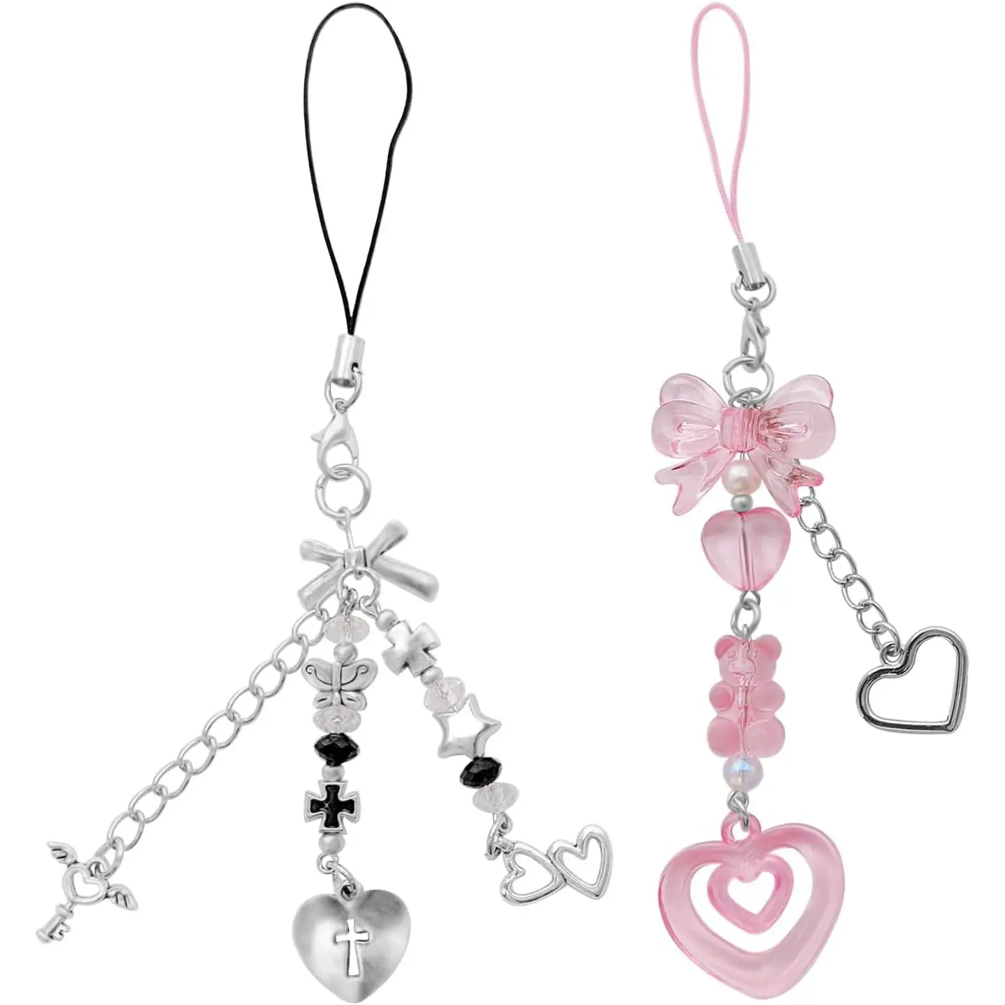 2x Pink Love Tassel