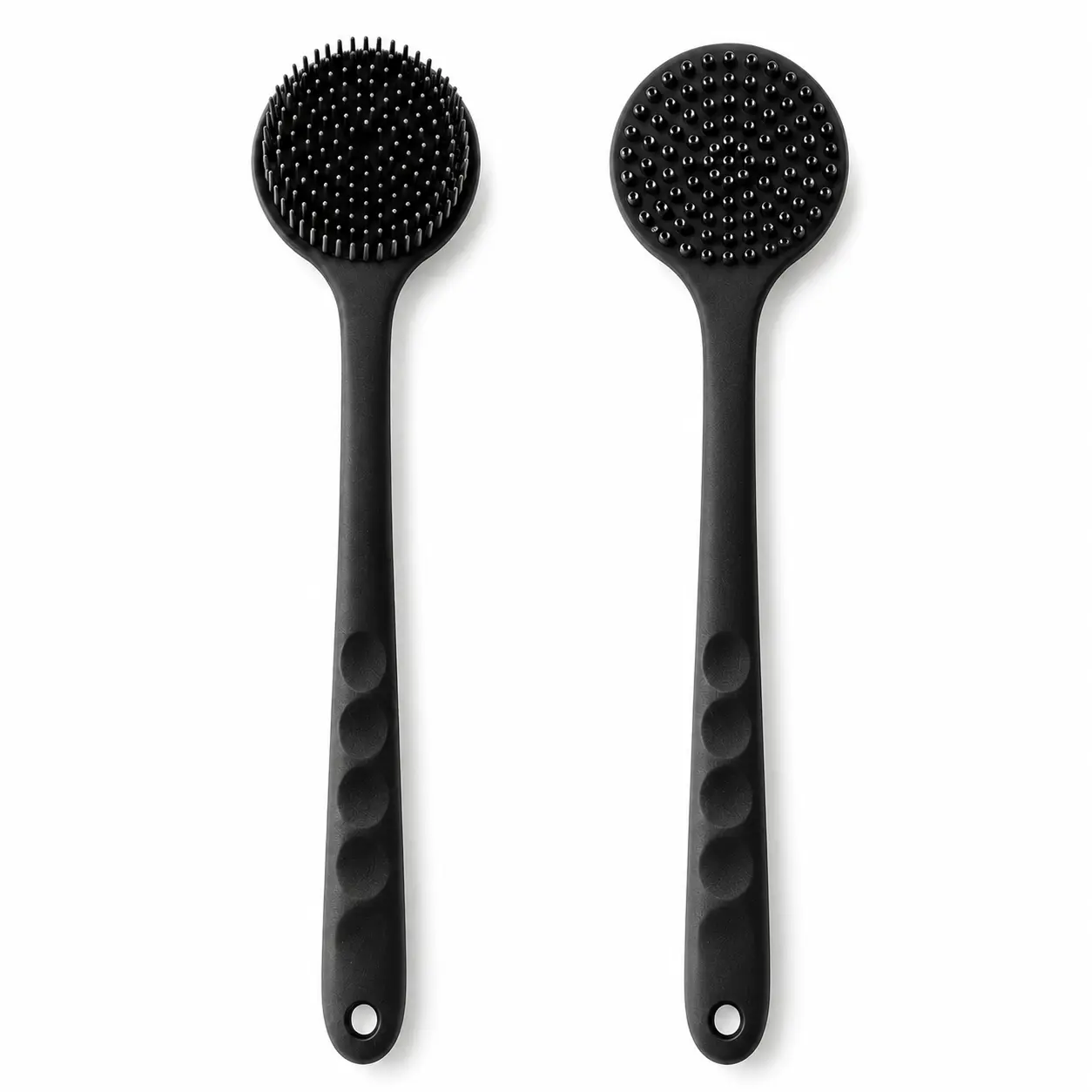 Silicone Back Scrubber, Long Handle Bath Brush with Soft Bristles for Shower, Body Cleaning and Massage