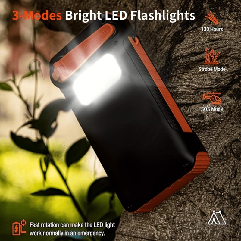 43800 mAh Solar Power Bank with USB and Hand Crank Charging - Supports Fast Charging of Multiple Devices at the Same Time (22.8W), Portable Night Light, 5V-36V Output and Cable Management (Travel, Outdoor, Emergency), Compact Design, Multi-function Chargi
