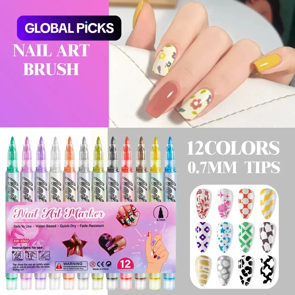 Waterproof Quick-Dry Acrylic Marker Pen, Ultra-Fine Tip Colorful DIY Painting Marking Pen, Nail Art Doodle Pen, Drawing Pen, Artist Supplies #GLOBAL PICKS