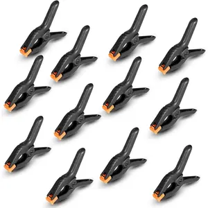 Spring Clamps 12 Pack, 3.5 inch Spring Clips  Crafts & Professional Backdrop Clips, Heavy Duty Plastic Clamps  Woodworking