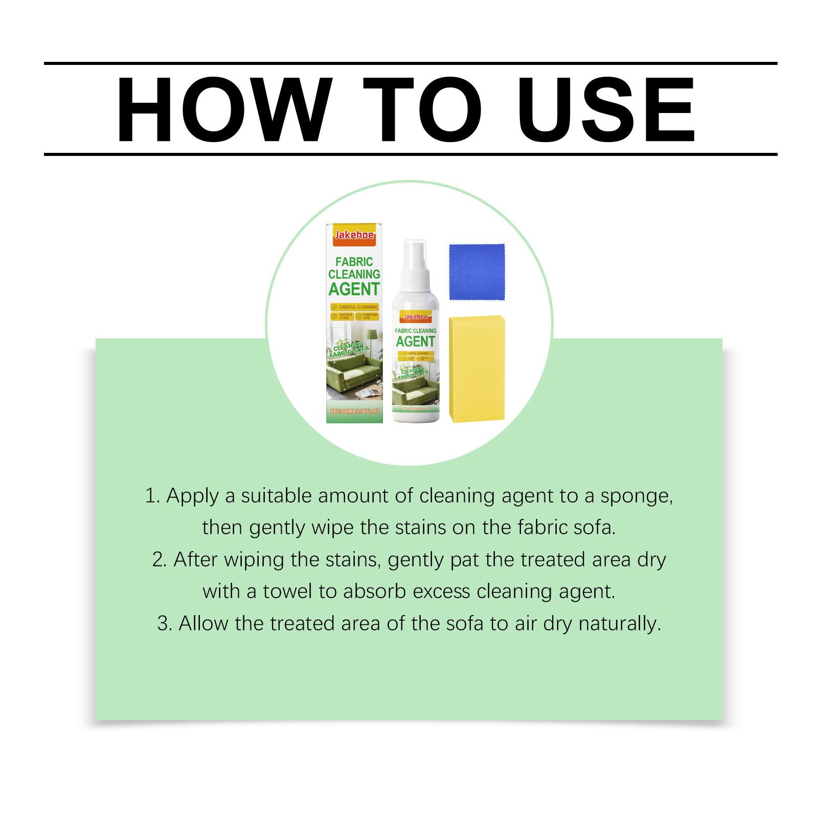 Jakehoe Fabric Sofa Dry Cleaning Agent, Fabric Curtains, Carpets, Home Stain Remover, Daily Household Cleaner