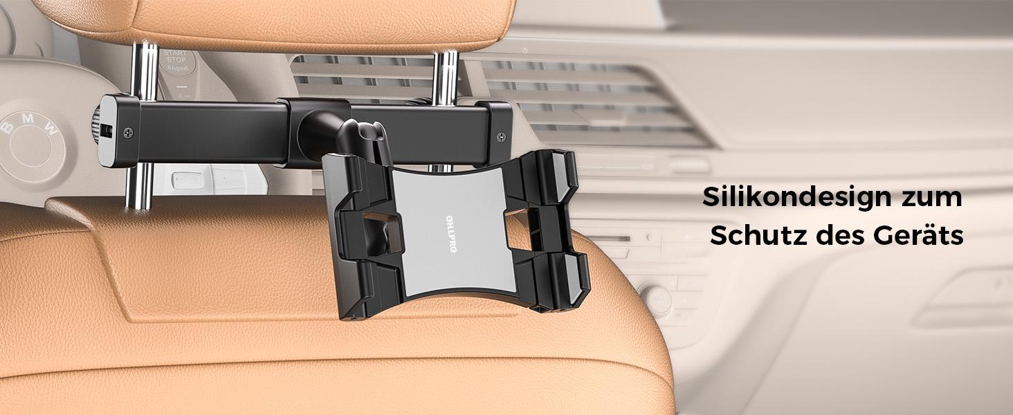 OHLPRO Tablet Holder Car Headrest [Ball Bearing Arm + Metal Folding Clamp] Universal Car Tablet Holders Travel Accessories Children Compatible with All 5-13 Inch iPad Mobile Phones Switch Sumsung