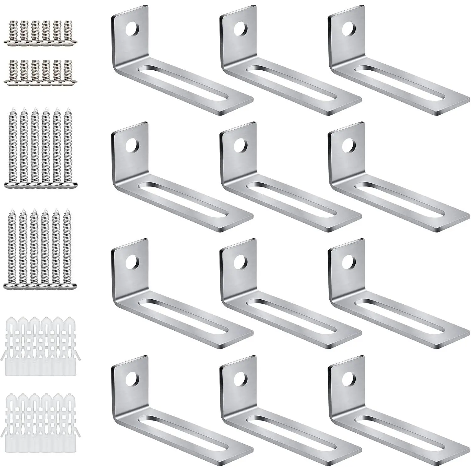 30-Set Whiteboard Mounting Hardware Kit with Bracket Fixings, Multi-Size Wall Brackets for Various Wall Surfaces