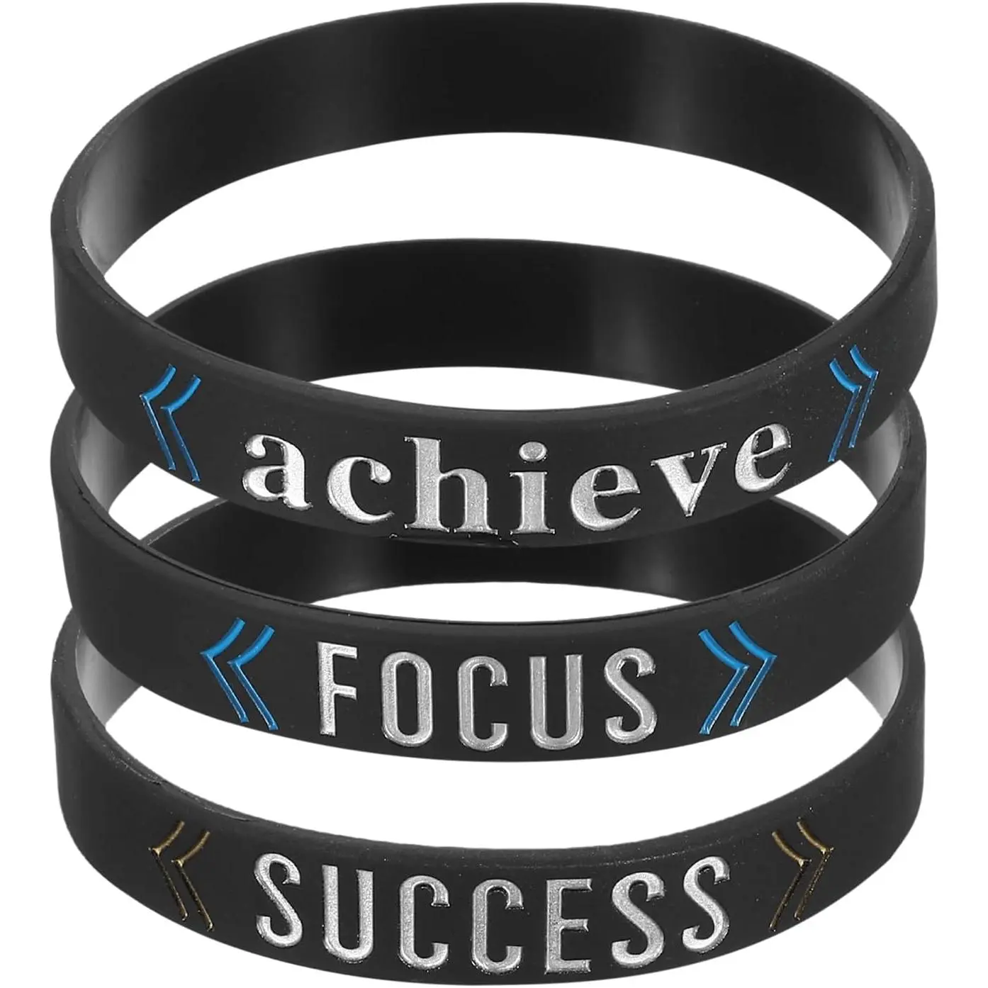 Motivational Wristbands, Personalized Bands with Text  Wristbands Custom Rubber Bracelets for Fitness Workouts Exercise