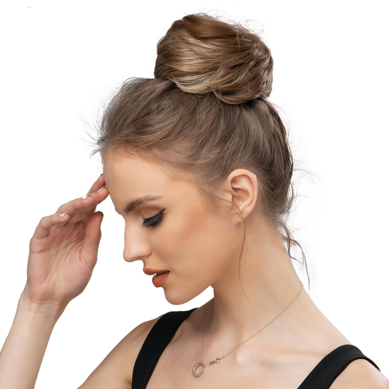 DB-Fluffy Hair Bun with Drawstring Design Synthetic Hair Extension for Daily Wear-DB
