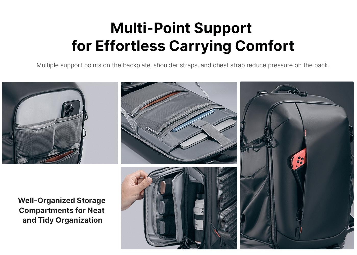 Ulanzi BP09 Camera Backpack 22L Large Capacity Waterproof Digital SLR Camera Photography Travel Bag Tripod Holder Outdoor Video