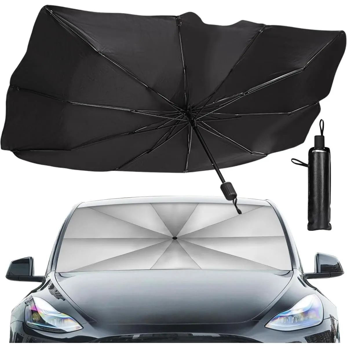 Sedan SUV  Sun Shade for Windshield, Blocks UV Rays & Sun Heat | 2026 Upgraded, Foldable Windshield Sun Shade, Sun Visor Protector, Keep  Cool, Easy to Use/Store, 57''x 31''