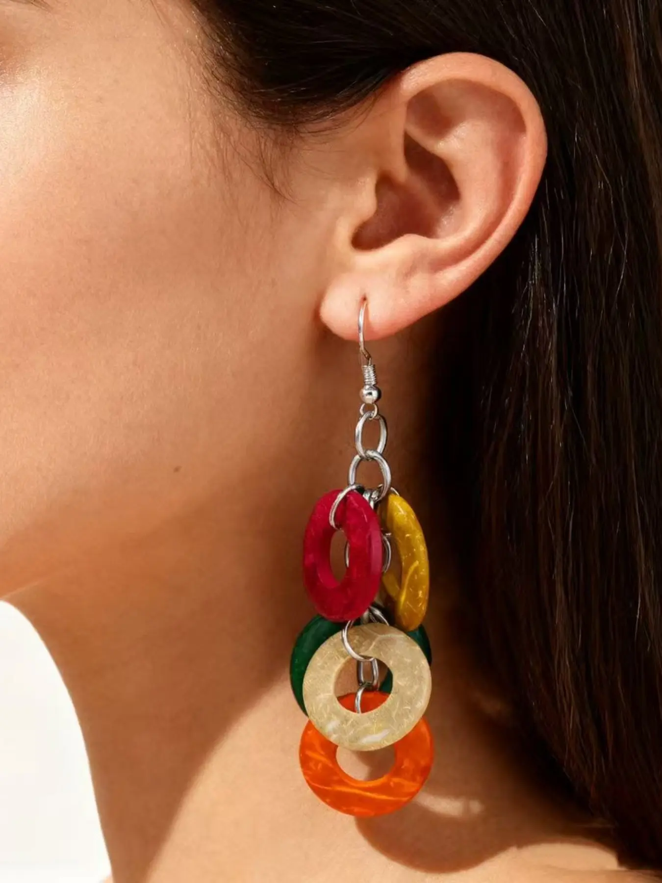 Boho Style Coconut Shell Earrings, Pair of Dangle Earrings, Graduation Season Gift, Unique Jewelry for Women, Trendy Accessories, Bohemian Earrings