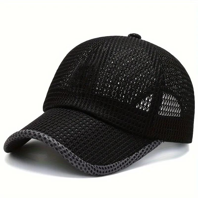 2pcs Men's Summer Outdoor Leisure Sunscreen Fishing Hat Breathable Mesh Baseball Hat Duck Tongue Hat