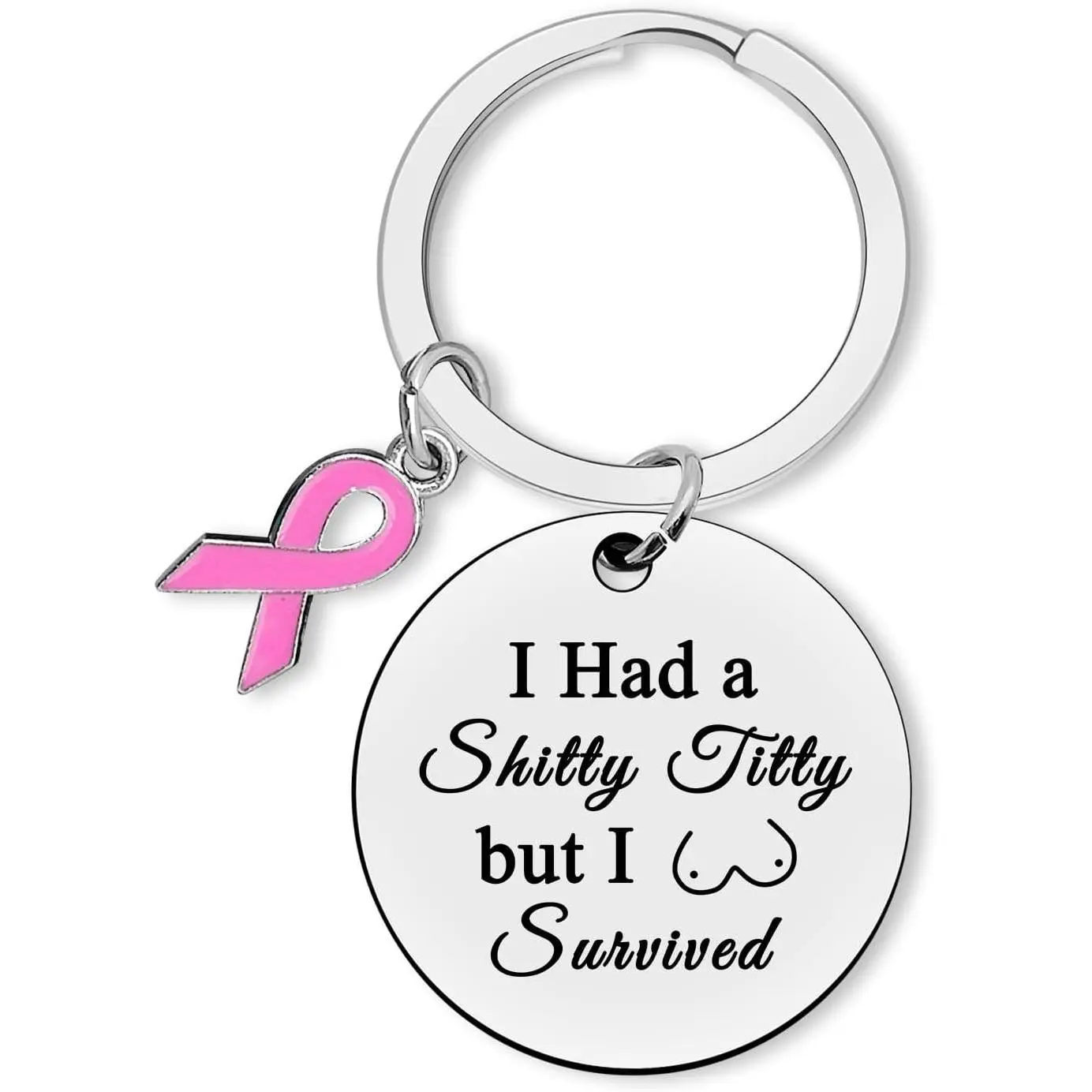 Breast Cancer Survivor Gift Keychain - Inspirational Cancer Awareness Jewelry for Women, Chemo Gifts for Patients, Friends & Family, Encouragement Keepsake(Gift)