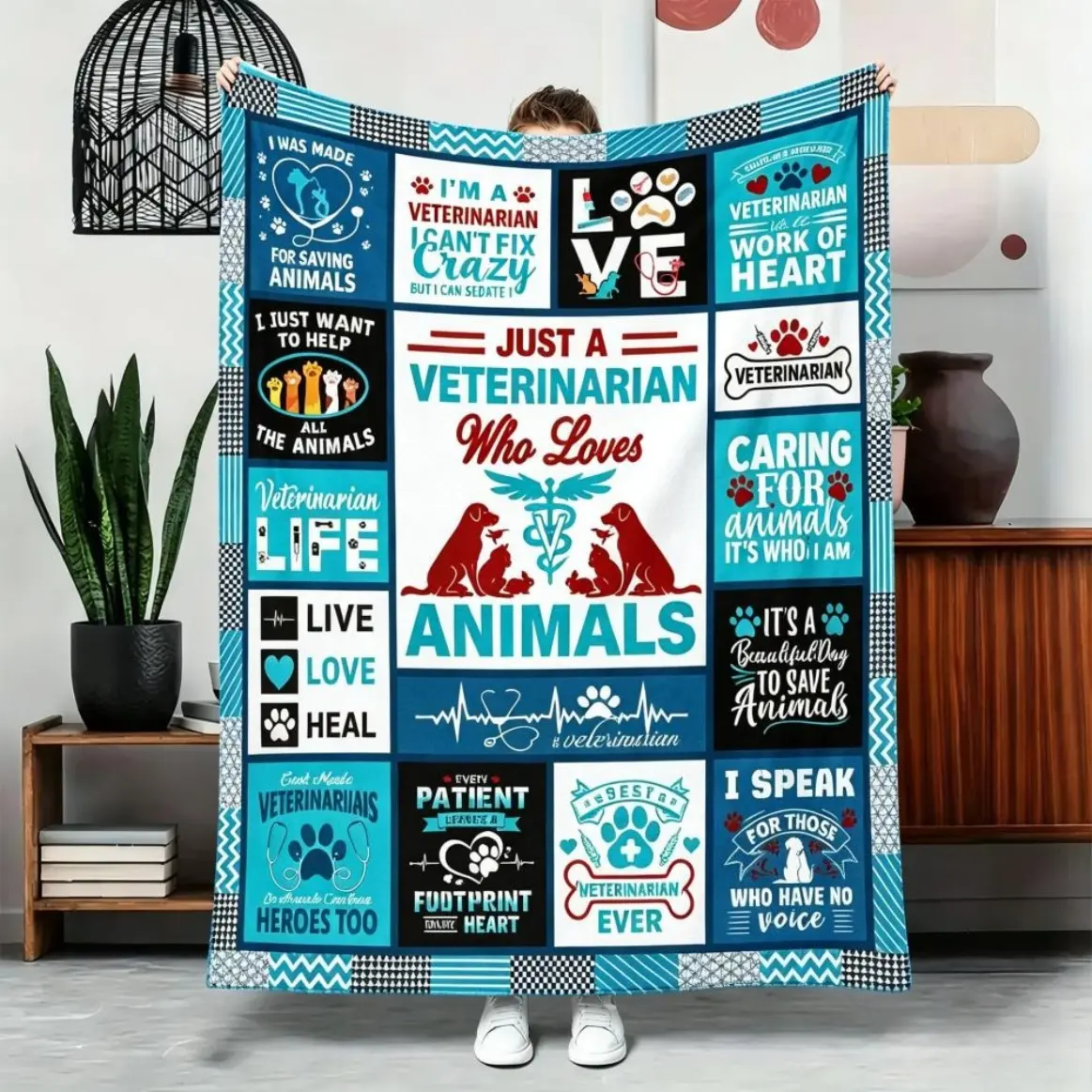 Best Veterinarian Gifts for Women Men, Veterinary Gifts Cozy Flannel Blanket, Vet Week Appreciation Retirement Gifts for Veterinarians, Lightweight Soft Durable Throw Blankets for Adults Kids, Loved Ones, Travel Movie Nights, Bed Accessories