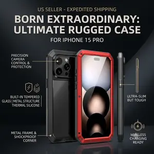3-in-1 Zinc Alloy Silicone Tempered Glass Full Sealed Case for iPhone 17 Pro Max - Metal Armor, Waterproof, Shockproof, Dustproof Magnetic Protective Cover for Smartphone, Cellphone Wireless Devices Accessories