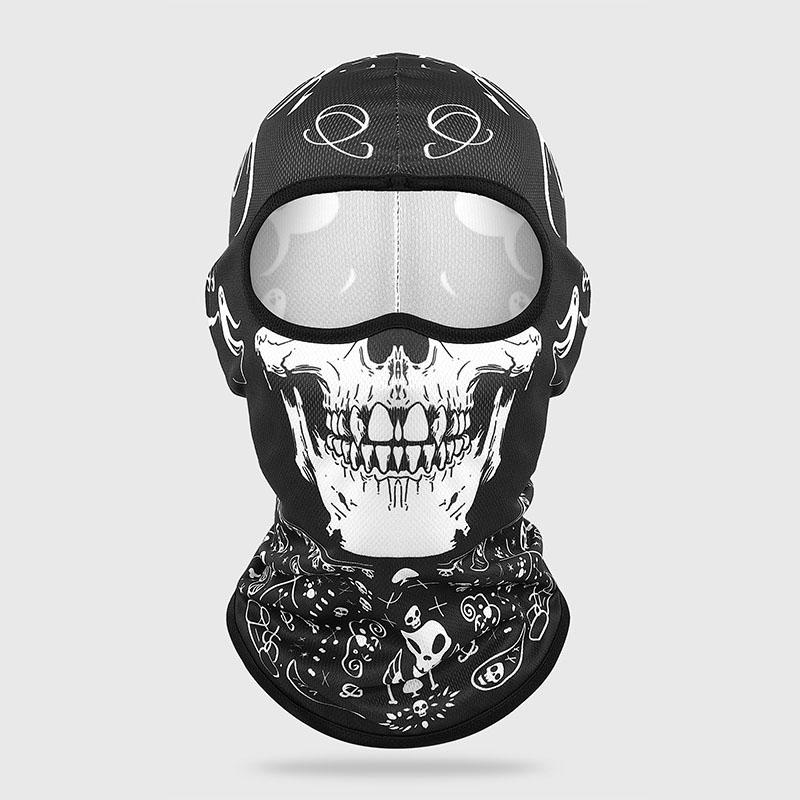 1pc Stylish Paisley Series Balaclava - Breathable, Hand-Washable Polyester Full-Face Mask with Eye Holes, Ideal for Outdoor Activities in Summer & Winter, Black