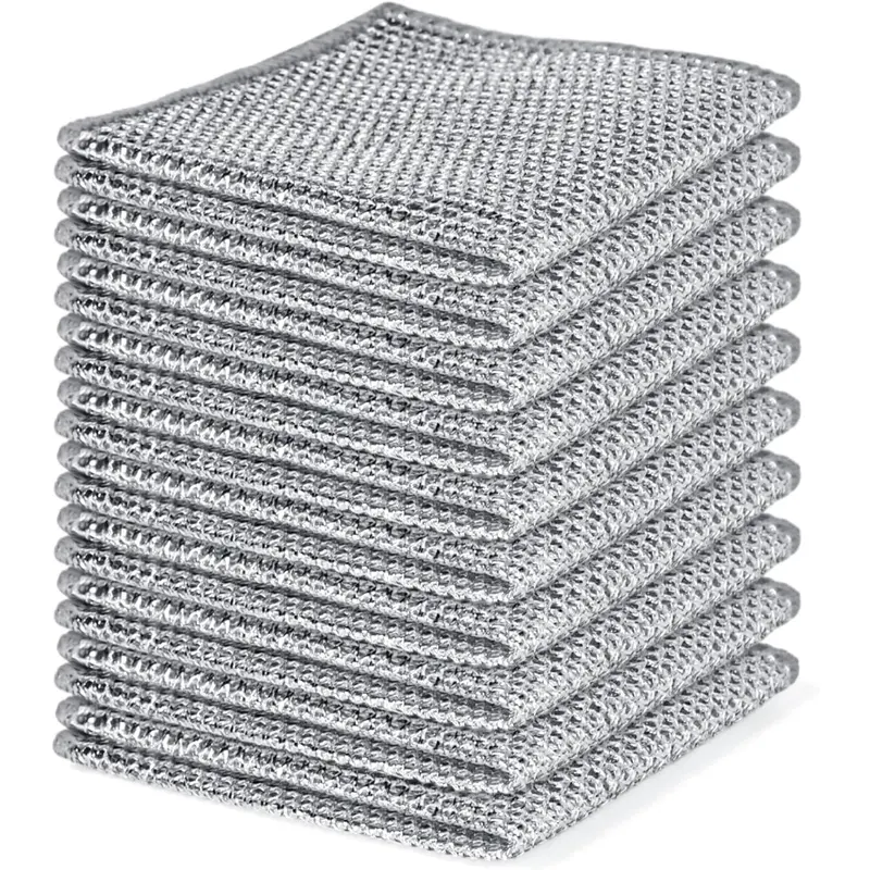 10pcs Dishcloth,Upgraded and thickened Dishwashing Rags,Multipurpose Wire Dishwashing RagsKitchen Gadgets Premium ScrubbingWire Cleaning Cloths, CleaningSupplies,Non-scratch Wire Dishclothfor Kitchen Reusable Multifunctional Dishwashing Rags