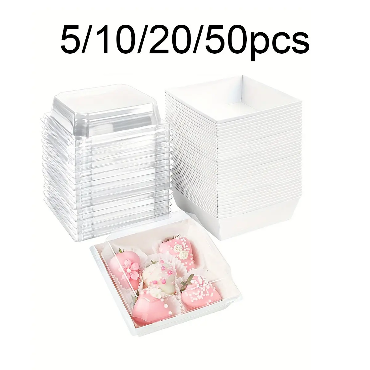 Sweet Treats Box Set with Transparent Lid, Ideal for Baked Goods & Parties, Oil-Resistant Kraft Paper, Perfect for Cookies, Macarons, Cakes, Sandwiches