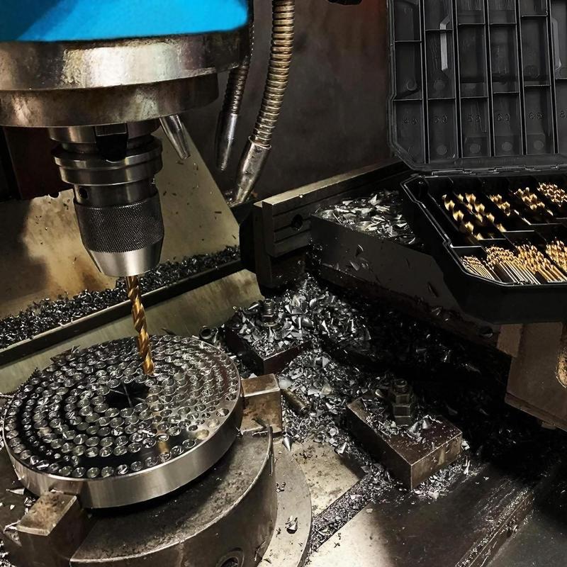 High-Speed Steel Titanium-Plated Drill Bit Tool Set, 99pcs/set Straight Shank Twist Drill Bit Kit, Woodworking Drill Bit Set