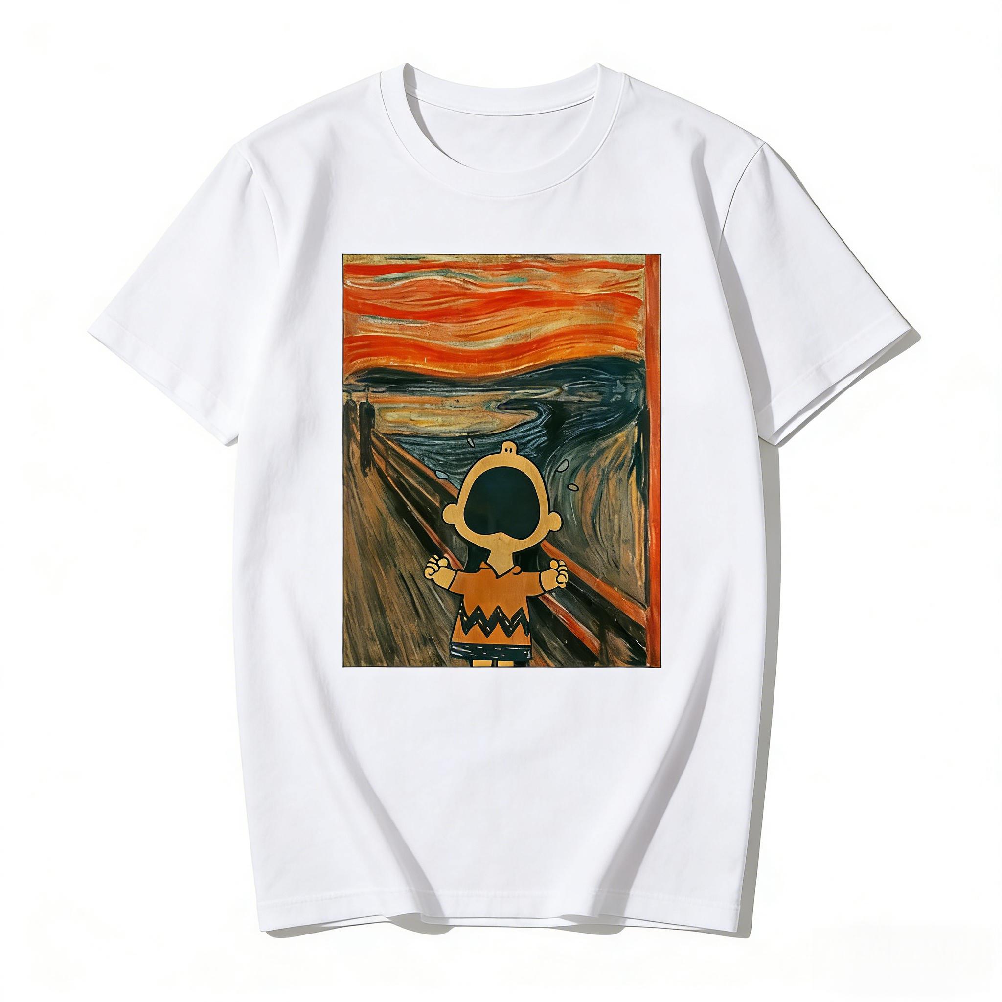 Expressive Charlie Brown Screaming Art T-Shirt Design Unisex Fashionable and Versatile