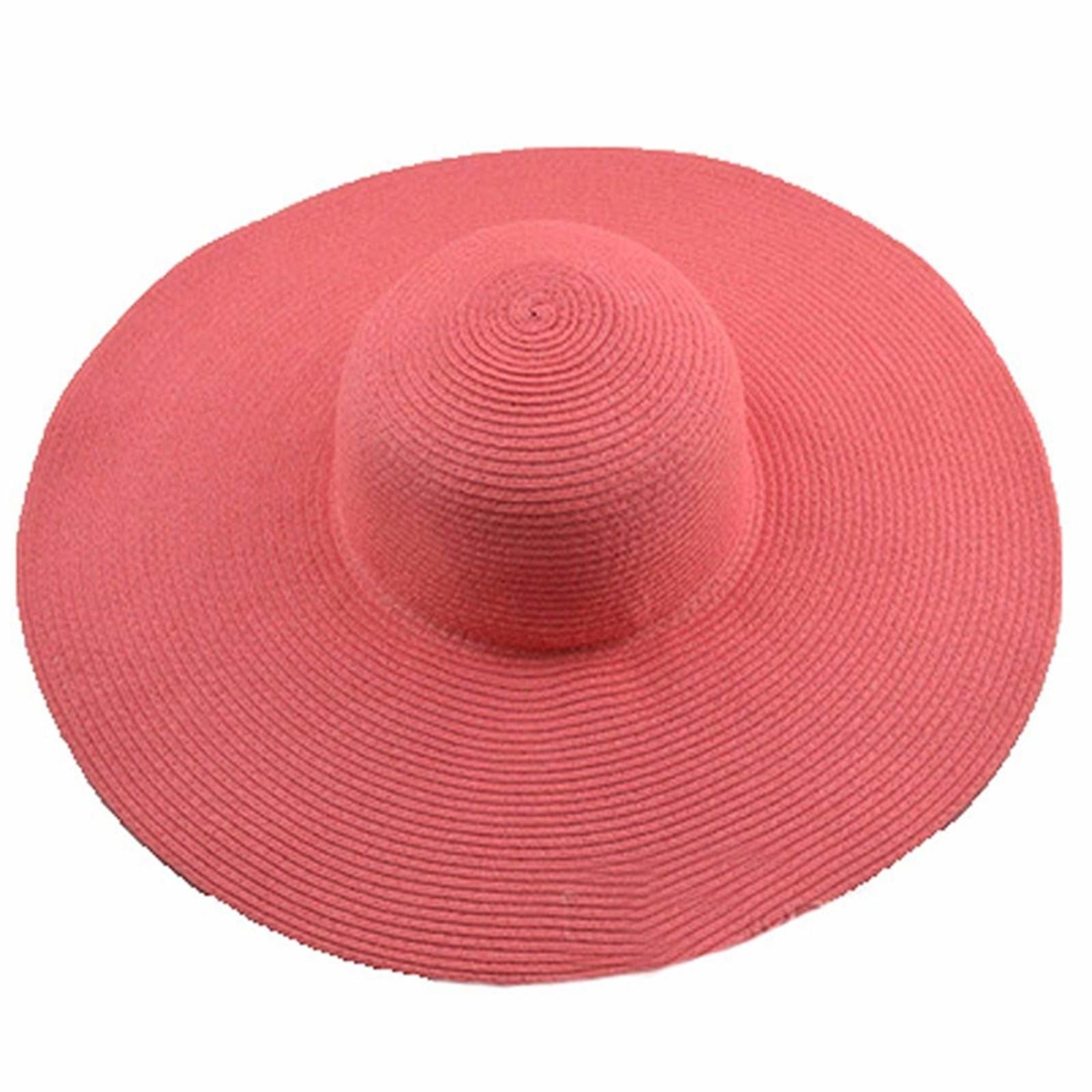 Women's Sun Visor Hat Wide Rimmed Summer Foldable Roll Up Beach Hat Solid Colour Casual Outdoor Sun Protection Large Hat