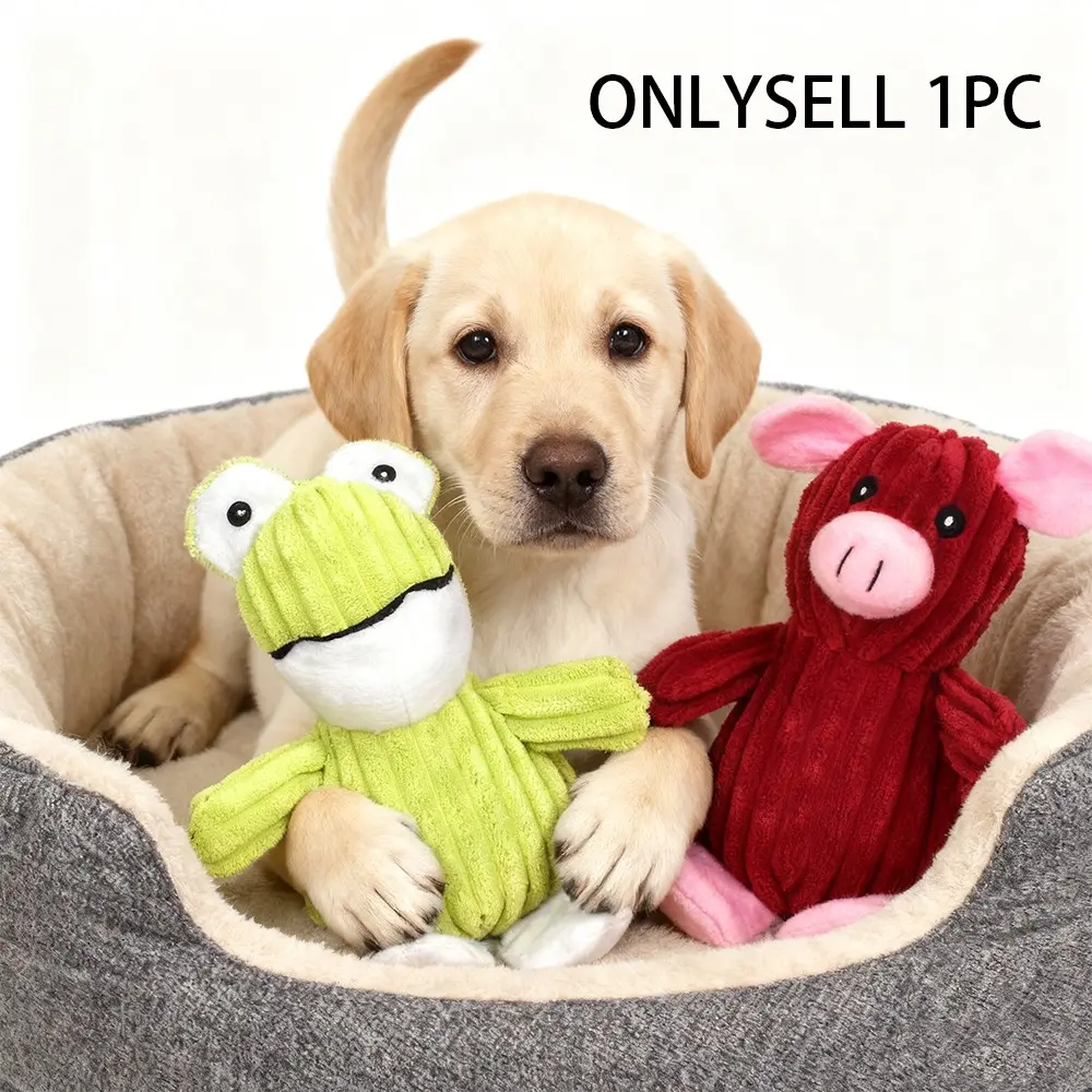 Flannel Frog Pig Sound Dog Toy for Small to Medium Dogs, Durable Interactive Pet Plaything, Perfect for Training & Fun Time