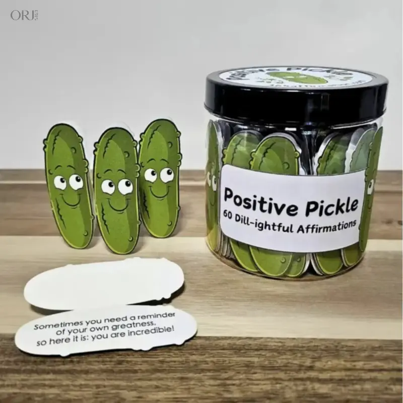 2026 Viral Unique Pickle Jar Inspirational Note Gift Set - Decorative Stress-Relief Storage Container with 60 Positive Affirmation Cards, Quirky Encouragement Present for Friends' Birthdays & Holidays,ball,,acrylic,charm,,jump,Gothic,H,virgin,mary,pendant
