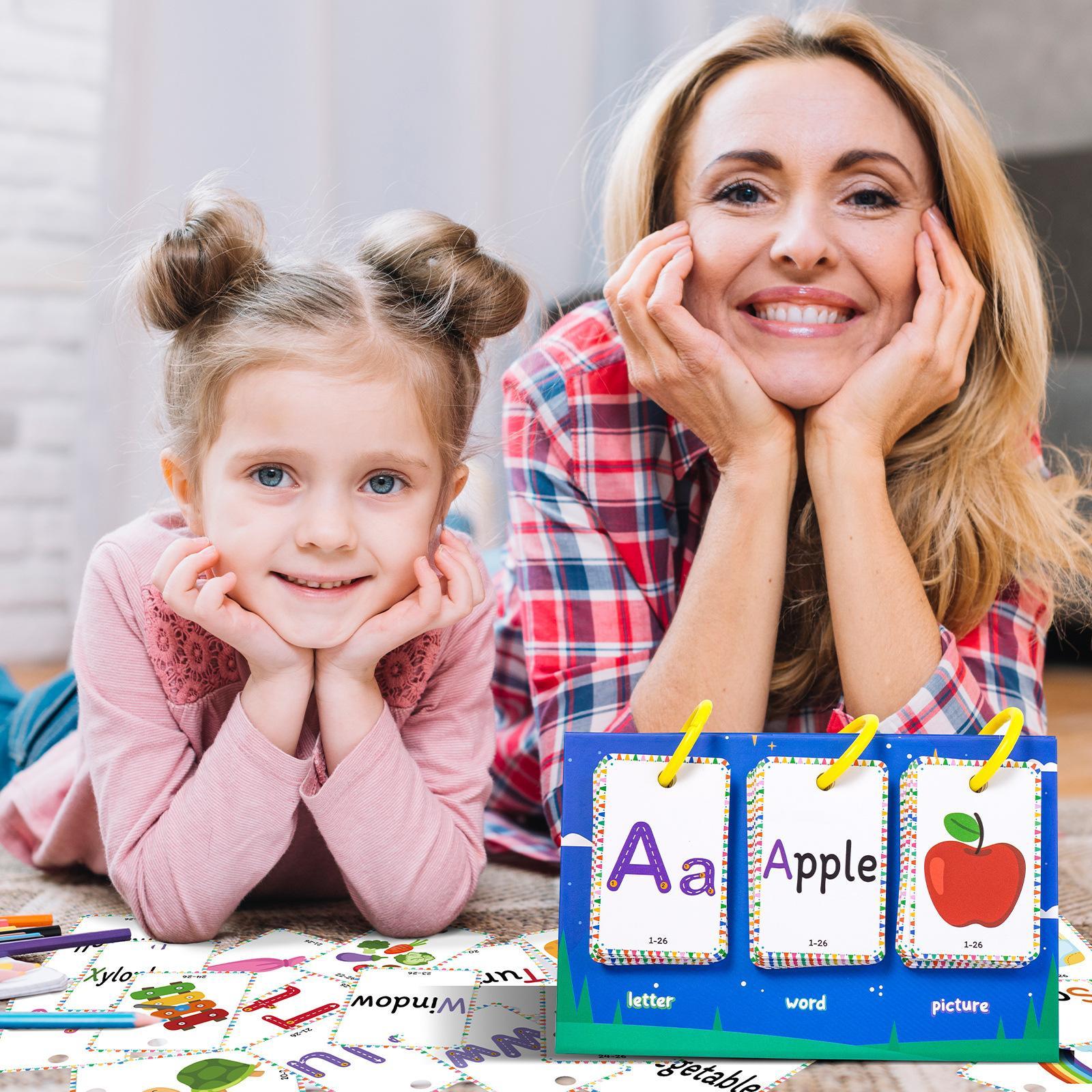 Random Color CVC Words Game, 1 Set Phonics Game for Home School, Sight Words Flash Cards Spelling Reading Learning Games, Bilingual Instruction Cards