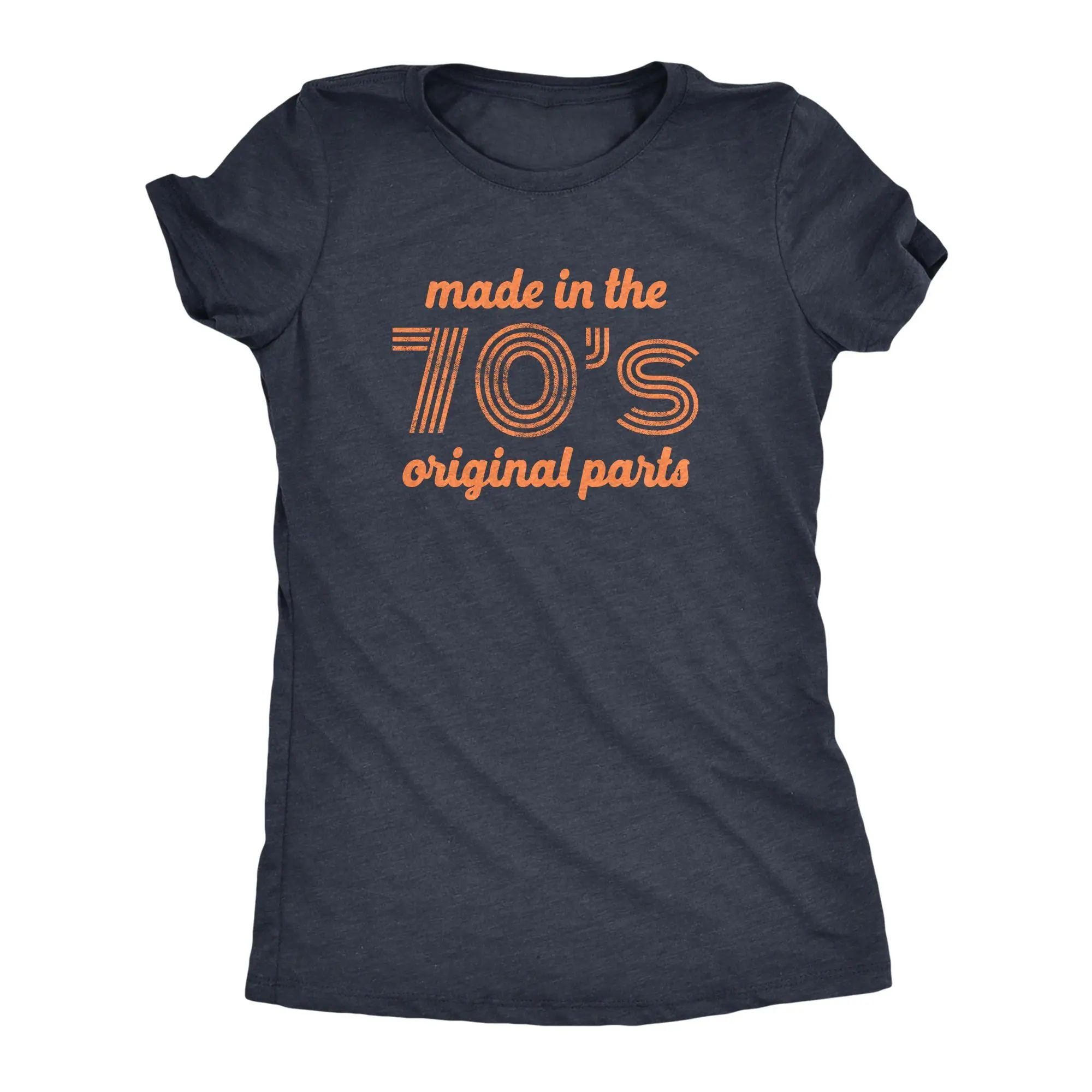 Womens Made In The 70s Original Parts T Shirt Funny Age Birthday Decade Graphic Tee Funny Womens T Shirts Cute Vintage Fashion Casual Ladies T-Shirt Gift Birthday Tops for