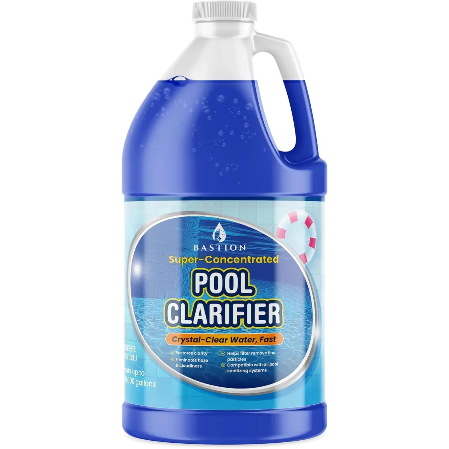 Pool Clarifier & Water Flocculant – Super Concentrated Floc for Cloudy Above Ground & Inground Swimming Pools – 64 oz – Chlorine, Saltwater, Chemicals Compatible – 1 oz Treats 5,000 Gallons