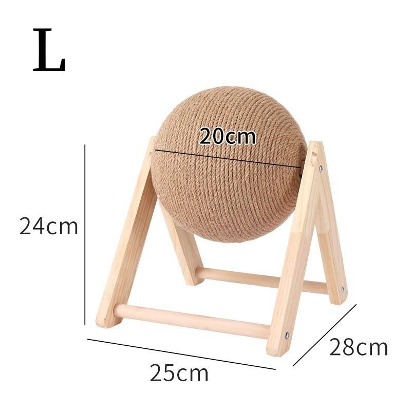 Vertical Cat Scratcher with Ball - 2-in-1 Solid Wood Sisal Post & Interactive Hanging Toy, Space-Saving Furniture Friendly Cat Enrichment