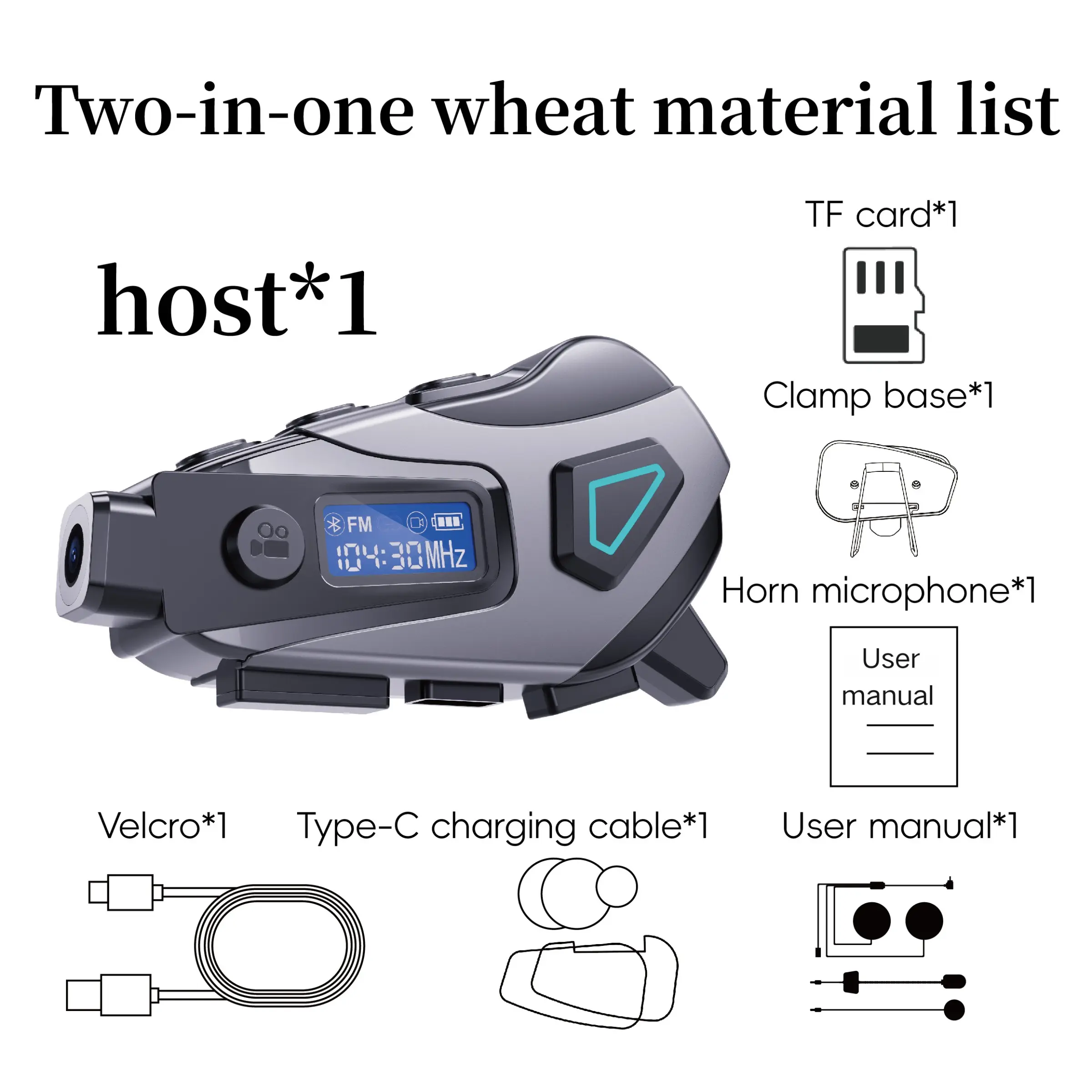 Rechargeable Motorcycle Helmet Bluetooth-compatible Speaker, Waterproof Helmet Bluetooth-compatible Earphone, Hands-Free Call, Music Control, Full/partial/off-Road Helmets