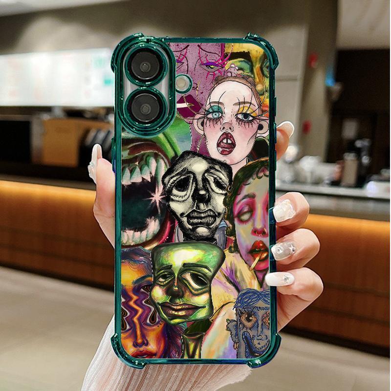 Psychedelic Surreal Faces Phone Case – Vibrant Pop Art & Distorted Portrait Aesthetic Design Phone Case For iPhone 17 16 15 14 13 12 11 PRO PLUS MAX Phone Case