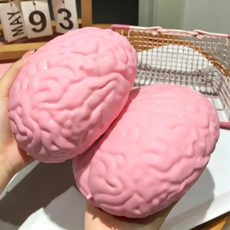 Squishy Jumbo Simulated Brain Fidget Toy Big Brain Model Stress Ball Prank Squeeze Toy Stress and Anxiety Relief Toy X-mas Gifts