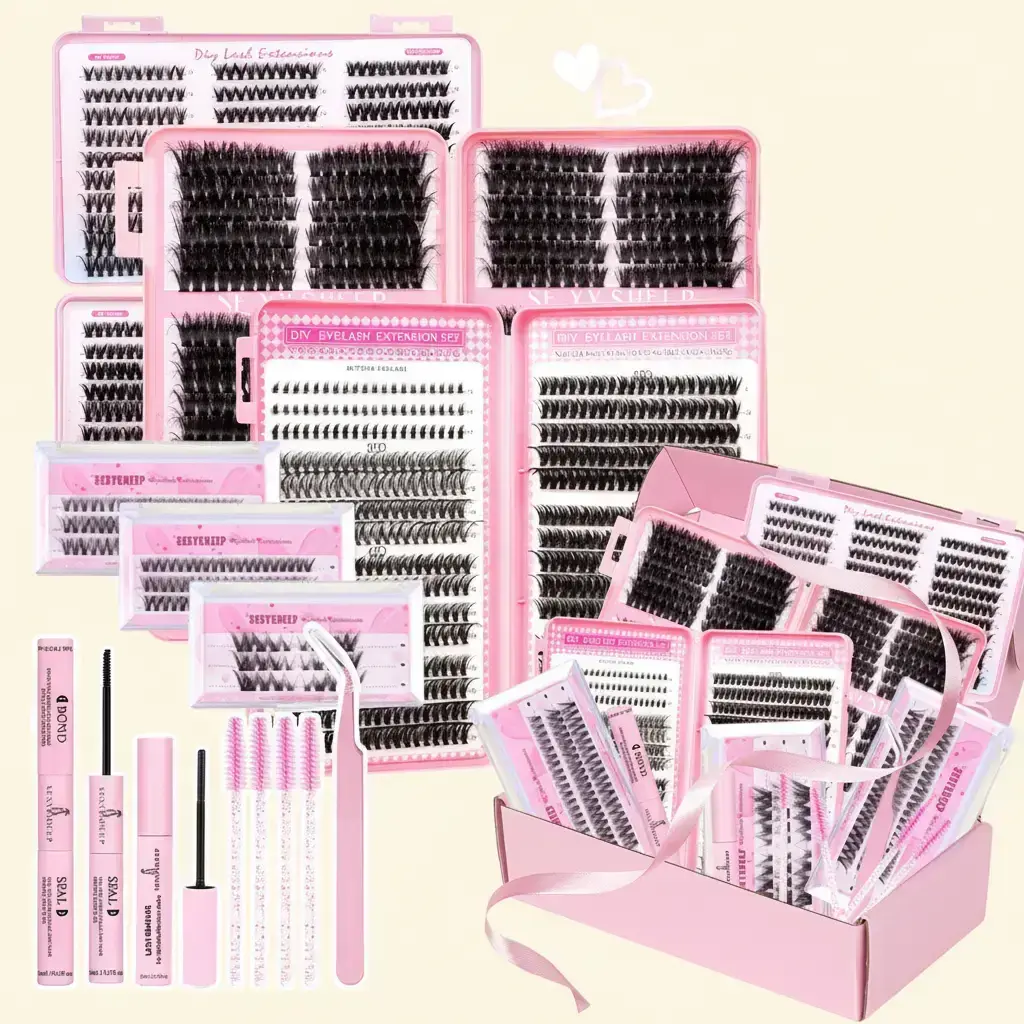 SexySheep 10 Styles Lash Clusters Kit, Mixed-Length Individual Eyelash Extensions Set, Diy Volume Eyelashes, Volumized false eyelashes, DIY Application with Tweezers, Glue & Remover, Dramatic Lash Makeup for Women #GLOBAL PICKS