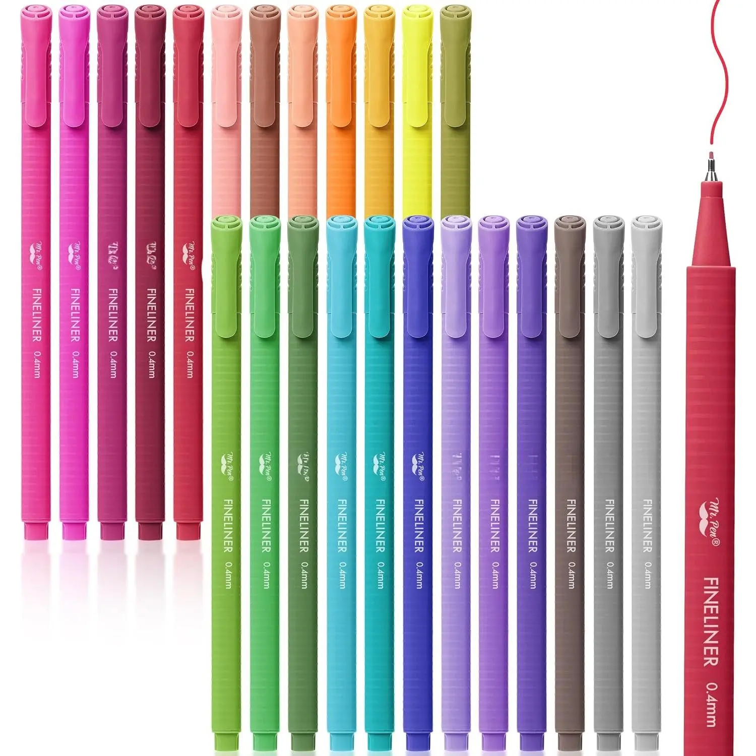 - Colored Fineliner s, 24 Pack, 0.4mm Tip |  Triangular , Smooth Writing s for Journaling, Note-Taking, Coloring, Sketching, Planning & Art Projects