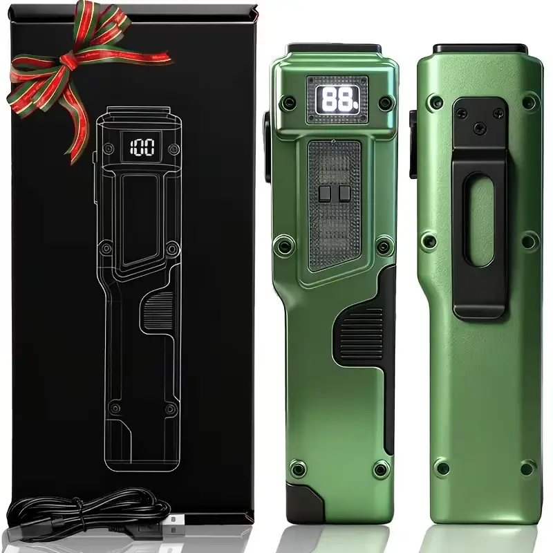 EverydayLumen Gen Rechargeable EDC Flat Tactical Flashlight, 3000 Lumens High Power Long Range LED, 8 Modes, Tough Aluminum Body, Digital Display, Tactical Accessories for Camping Hiking, Perfect Gift for Men