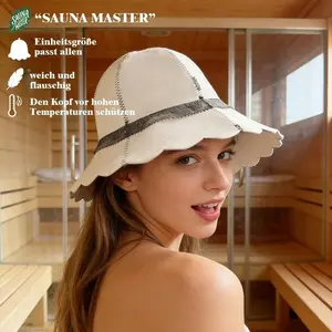 Woolen Hat for Sauna, Protects Head and Ears From Heat, Enhances Hair Care Absorption, Reduces Split Ends, Easy Storage Design