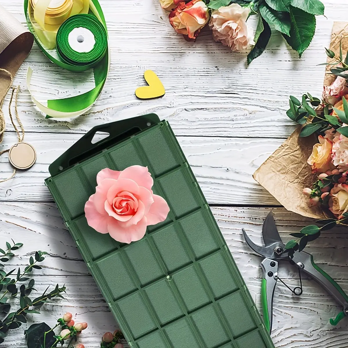 1/2/4 pieces - Floral foam cage hanging boxes, rectangular floral clay wall hangers, rectangular table-top cage stands, comes with floral foam