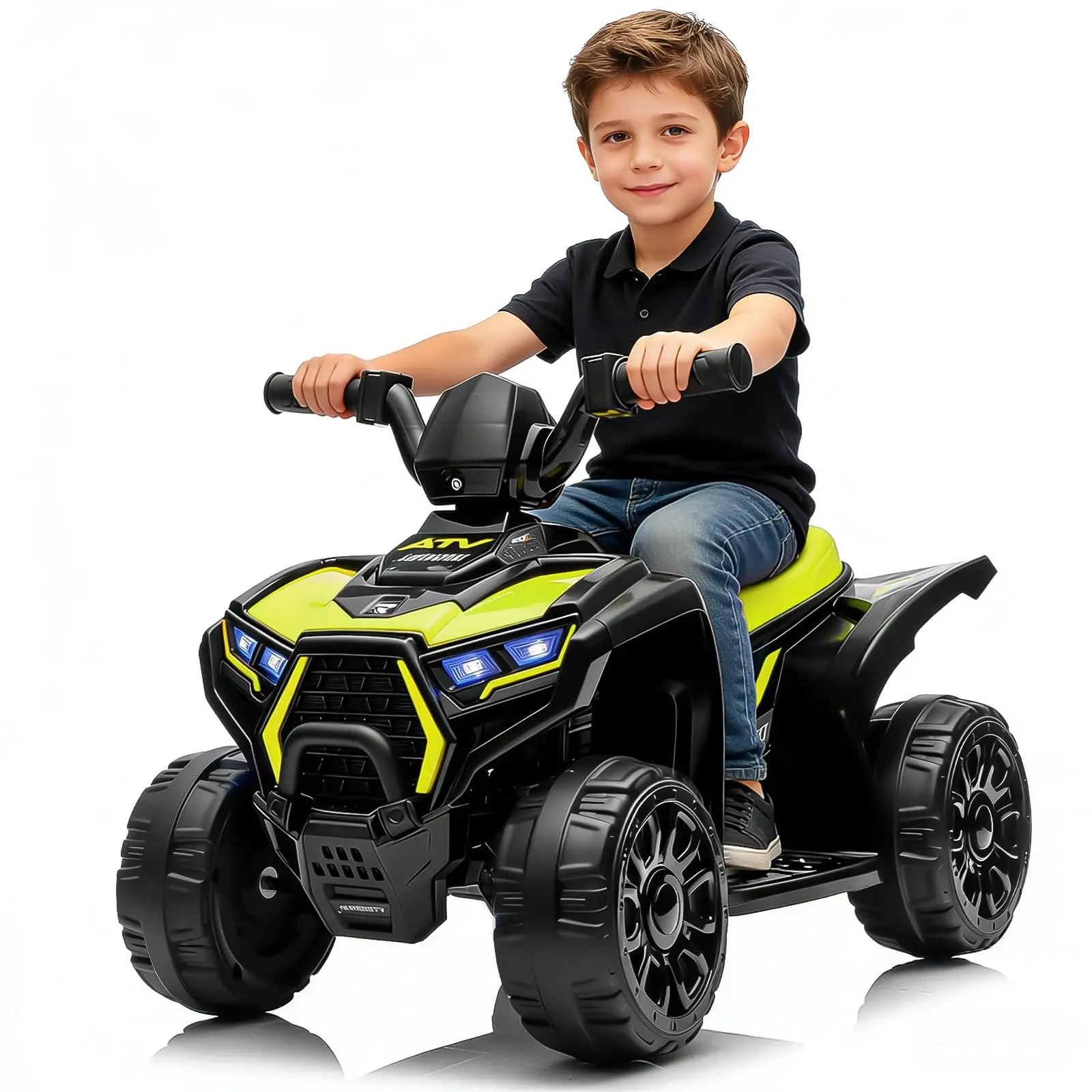 6V Kids Ride-On ATV Quad Bike - Toddler Electric 4 Wheeler Kids Toy with 35W Motor, LED Lights, 1.5-3.5 MPH Safe Speed, Battery Powered for Boys/Girls 3-6 Years Old Outdoor Fun