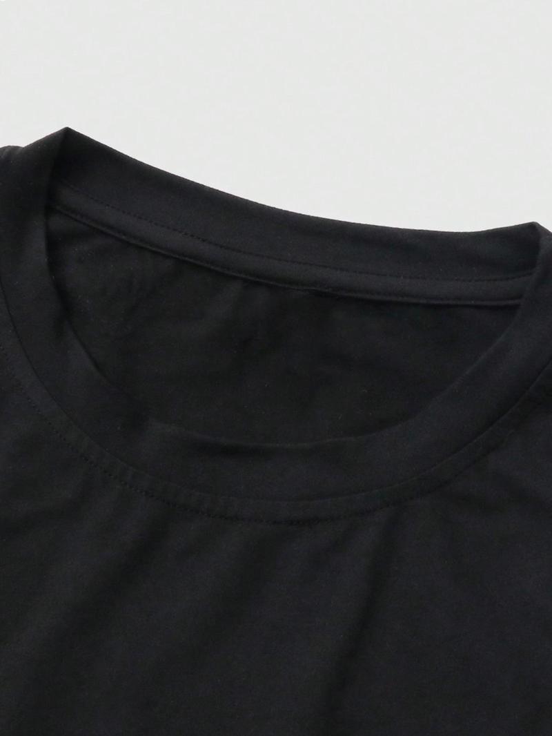 Men's Mysticism Letter & Figure Print Drop Shoulder Graphic Tee, Regular Fit Casual Fashion Soft Comfy Half Sleeve Round Neck T-shirt for Summer, Menswear for Daily Wear