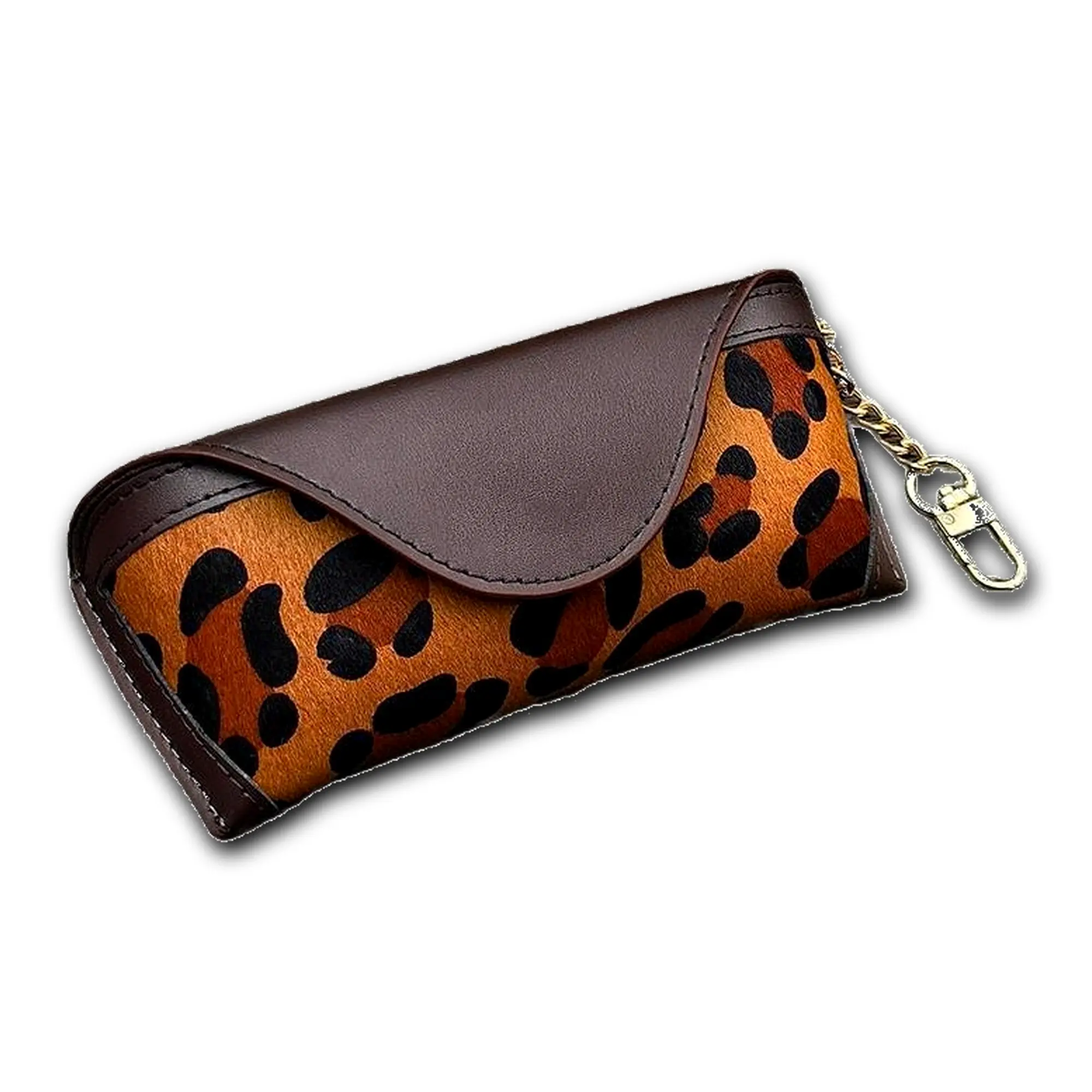 New unisex anti-pressure glasses case leopard print portable glasses storage bag  sunglasses protective bag charm retro fashion women