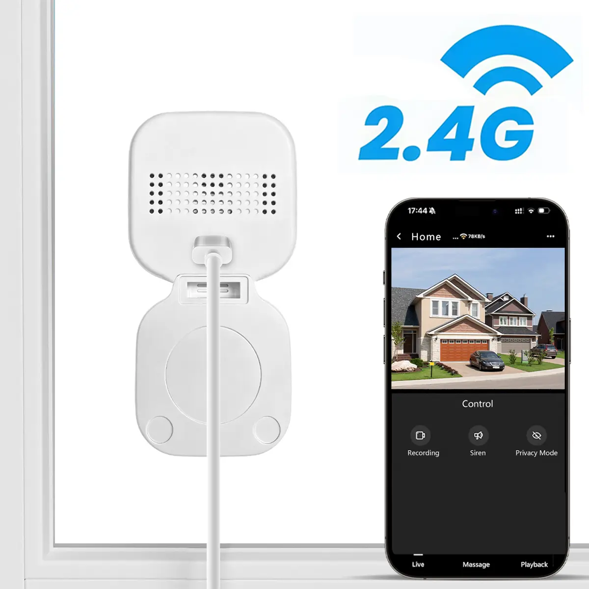 2.4GHz WiFi Wired HD Smart Cam, Infrared Night Vision and Motion Detection, WiFi Indoor Cameras, Indoor Security Camera, Simple and Secure, Two-Way Audio, Cloud & SD Card Storage, Plug-In Use, Ideal for Home Security