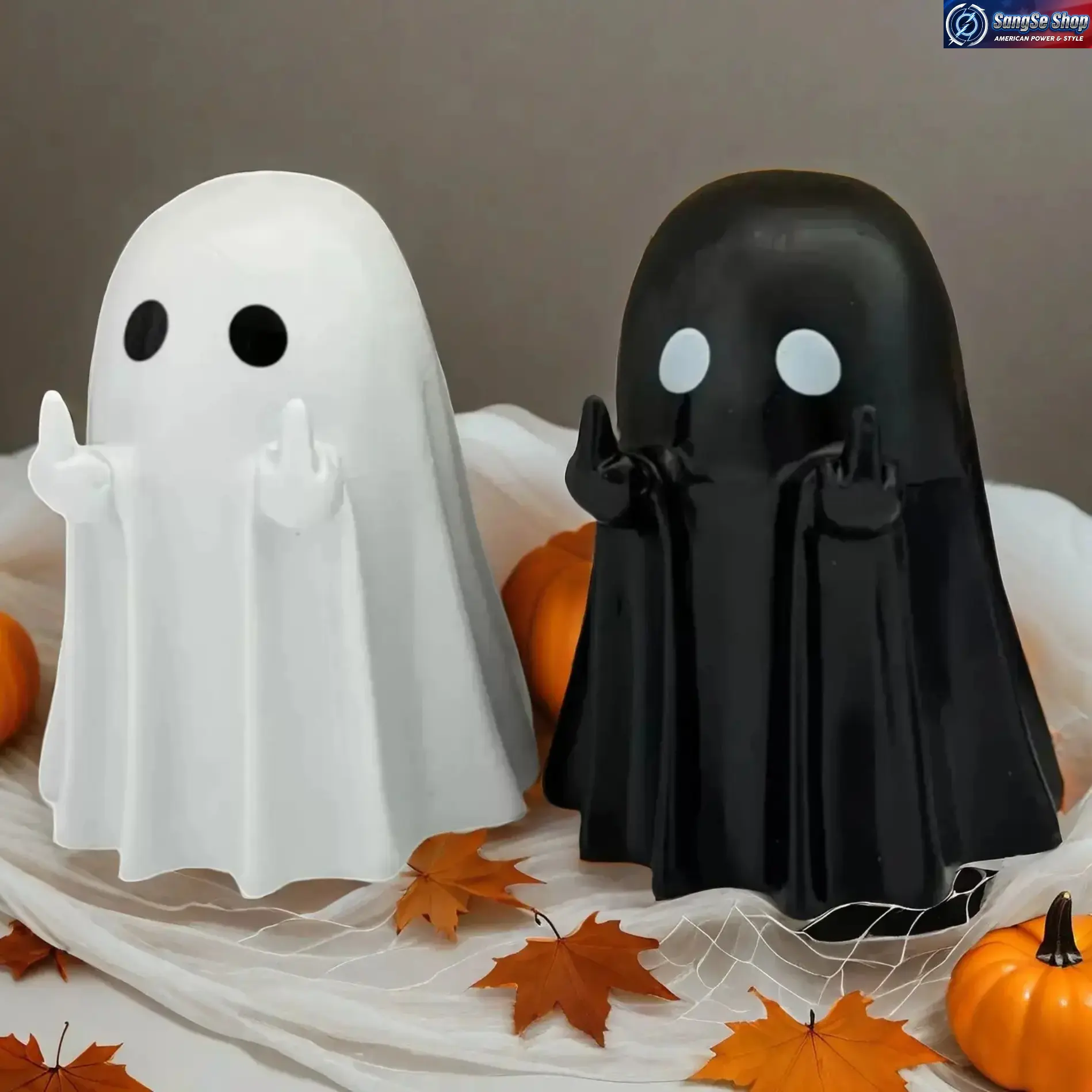 Spooky Ghost Shape Resin Charm - Viral Cute Miniature Luggage-Bag Accessory, Aesthetic Halloween Figurine with Smooth Finish, Desk Decor for Fall Home & Fun Party Gift, Durable, Festive Layout, Distinct Festive Ambiance, Figure