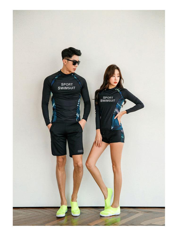 Men's 2-Piece Rash Guard Set - UPF 50+ Quick-Dry Swim Shirt & Shorts, Water Sports Outfit for Surfing, Snorkeling & Beach Wetsuit Long