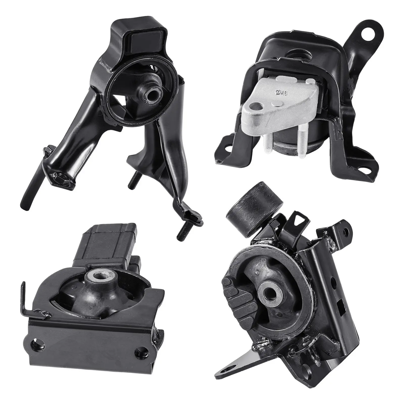 VEVOR Engine and Transmission Motor Mount Kit Replacement, Set of 4, Compatible with 2003–2008 Toyota Corolla 1.8L L4, Replace OE# A4220, A4219, A4218, A4221, Secure Support, Rubber, Iron, Transmission Mount, Engine Mount