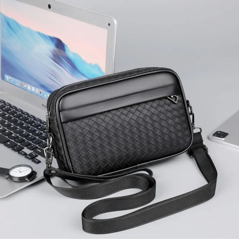 Men's Leather Clutch Bag Multi - Pocket Business Handbag High - Quality Wear - Resistant Phone Bag for Shoulder Crossbody Travel