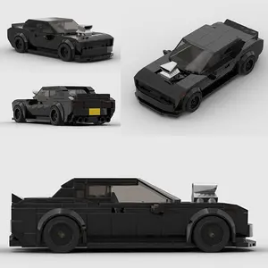 346pcs Moc Dodge Turbo Racing Car Speed Champion Building Blocks Model Bricks Creative Garage Toy, Holiday Gift, Unisex Toy
