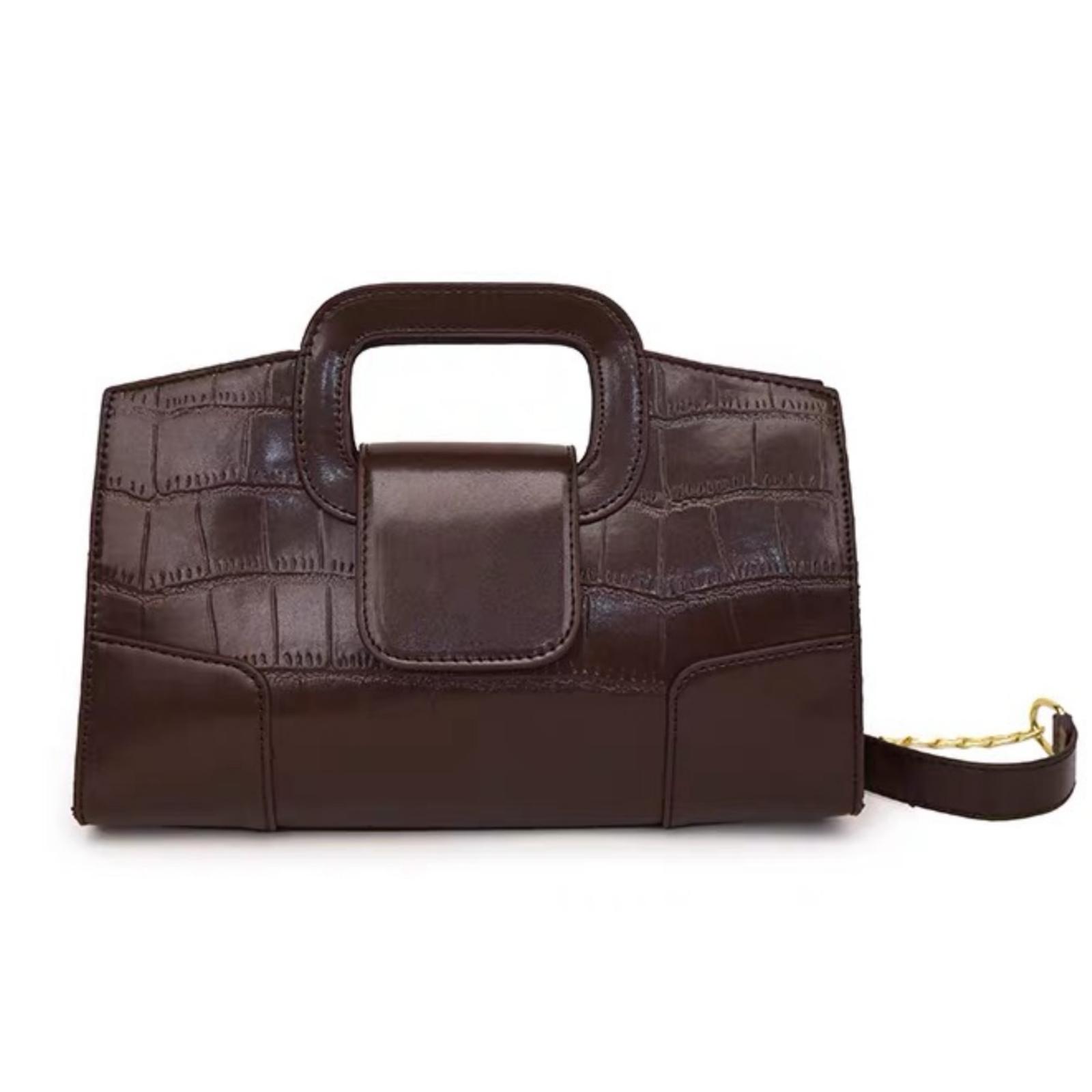 PU Crocodile Pattern Women's Crossbody Bag, Pattern Cut Randomly Women's Handbag Party Clutch Bag Shoulder Bag Chain Crossbody Purse Wallet Clutch Bag Suitablefor Dinner, Party, Leisure, Shopping