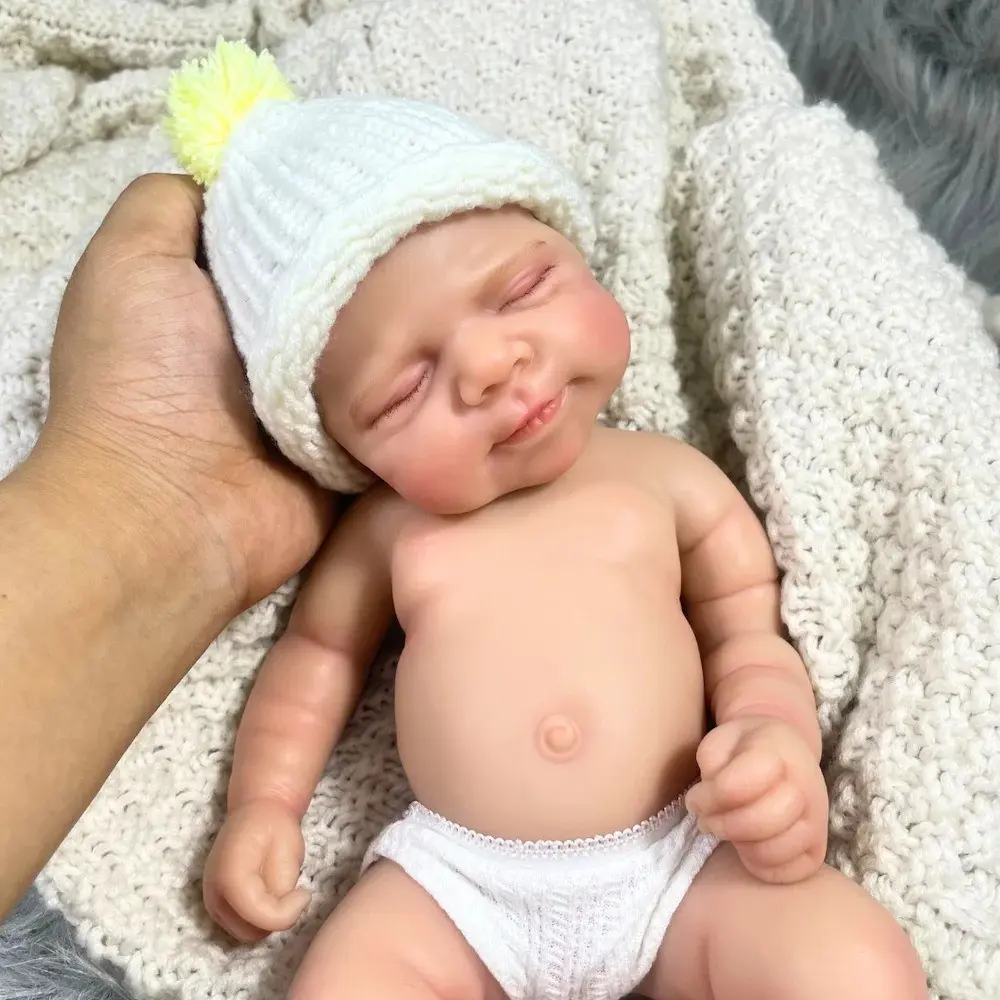 Silicone Baby Reborn Painted Doll Girl Full Solid Soft 13inch Full Body Gift New