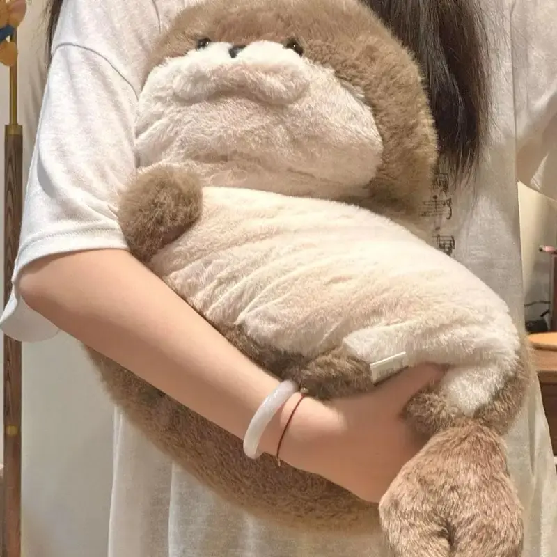 Seal Plush Toy Soft Pillow Fuzzy Sea Lion Otter Stuffed Animal Cushion Cartoon Blue Brown Otter Kid Gift Christmas Birthday Gift
